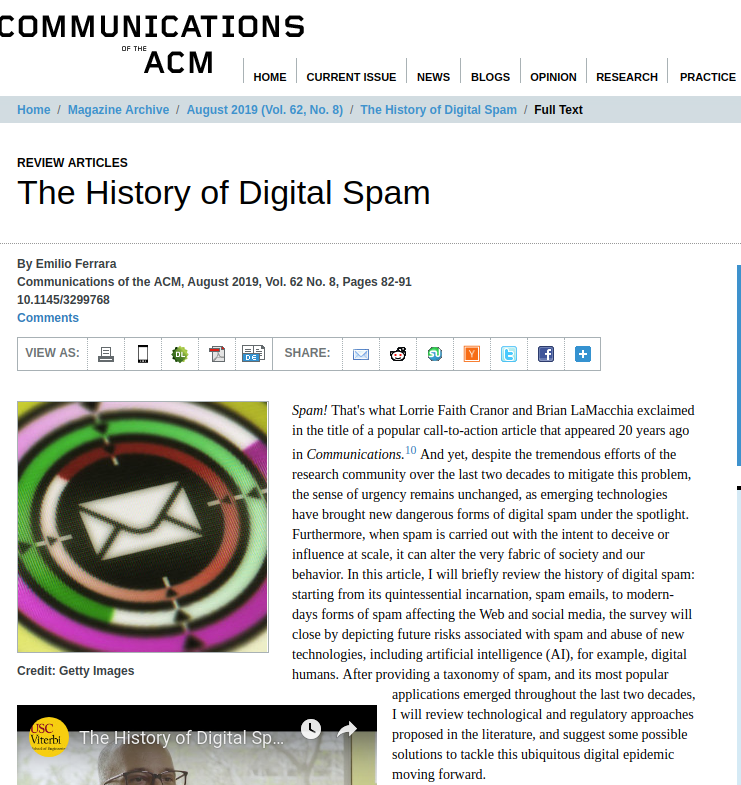 The history of digital spam