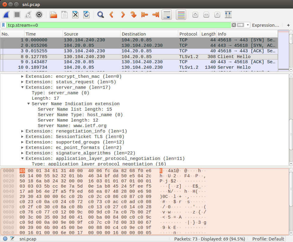 wireshark https host