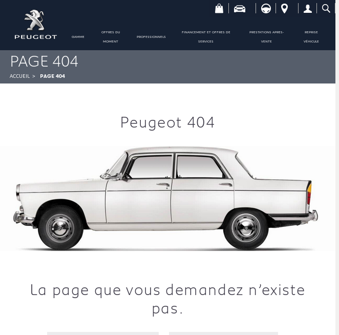 The Peugeot 404 error message